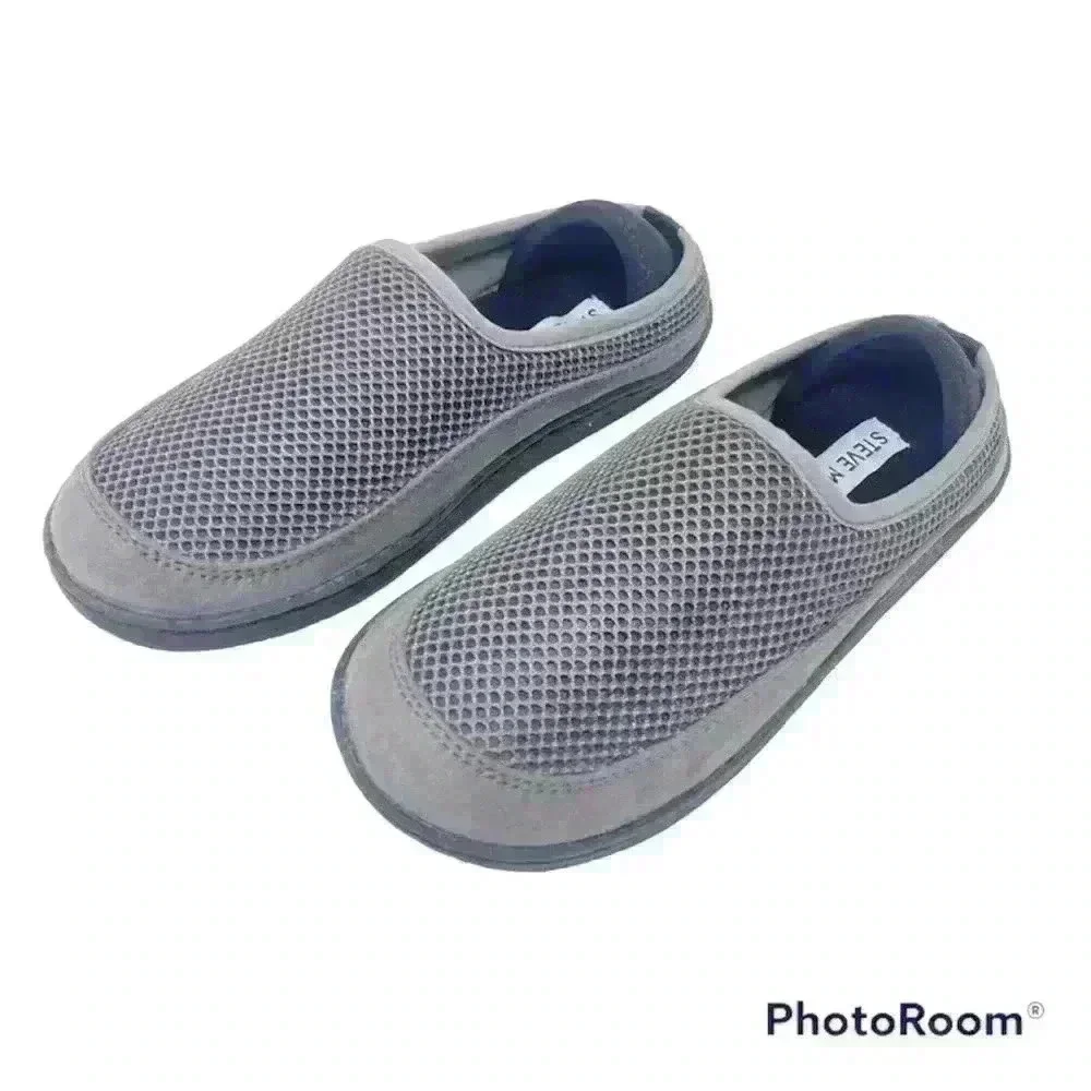 Steve Madden Bdarrenn Flyknit Slippers Grey Slip-On Kids Shoes NIB